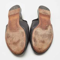 Pre Owned Givenchy Black Leather Rivington Slingback Flats Size 38