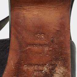 Pre Owned Givenchy Black Leather Rivington Slingback Flats Size 38