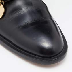 Pre Owned Givenchy Black Leather Chain Detail Chelsea Boots Size 38