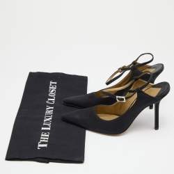 Givenchy Black Fabric Pointed Toe Slingback Pumps Size 36