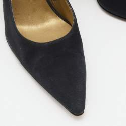 Givenchy Black Fabric Pointed Toe Slingback Pumps Size 36