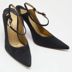 Givenchy Black Fabric Pointed Toe Slingback Pumps Size 36
