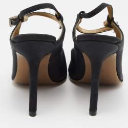 Givenchy Black Fabric Pointed Toe Slingback Pumps Size 36