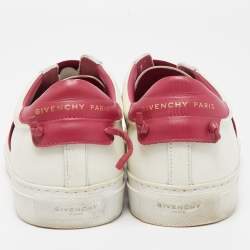 Pre Owned Givenchy White/Red Leather Urban Street Logo Slip On Sneakers Size 40