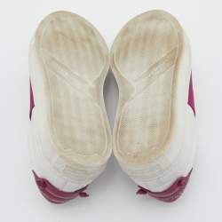 Pre Owned Givenchy White/Plum Leather Urban Street Slip On Sneakers Size 36