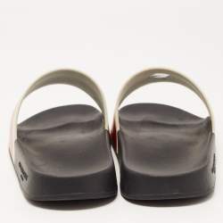 Givenchy Red/White Rubber Logo Slides Size 39