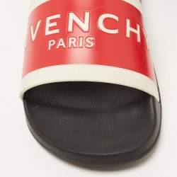 Givenchy Red/White Rubber Logo Slides Size 39
