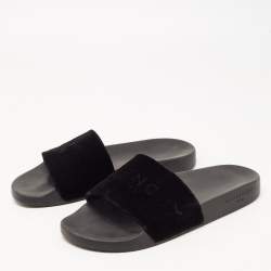 Givenchy Black Velvet Logo Slides Size 40