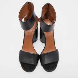 Givenchy Black Leather Ankle Strap Sandals Size 40
