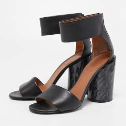 Givenchy Black Leather Ankle Strap Sandals Size 40
