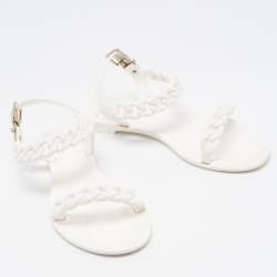 Givenchy White Jelly Chain Link Flat Sandals Size 39