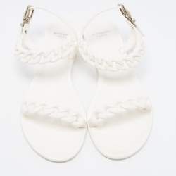Givenchy White Jelly Chain Link Flat Sandals Size 39