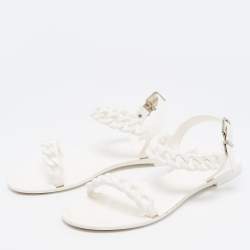 Givenchy White Jelly Chain Link Flat Sandals Size 39