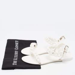 Givenchy White Jelly Chain Link Flat Sandals Size 39