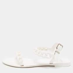Givenchy White Jelly Chain Link Flat Sandals Size 39