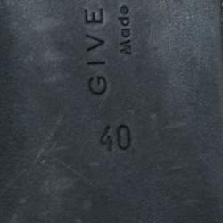 Pre Owned Givenchy Black Leather Scrunch Ankle Cuff Ballet Flats Size 40