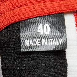 Pre Owned Givenchy Multicolor Rubber And Knit Fabric Sock Boots Size 40