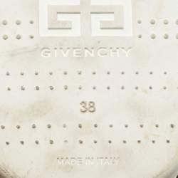 Pre Owned Givenchy White Rubber Logo Platform Slides Size 38