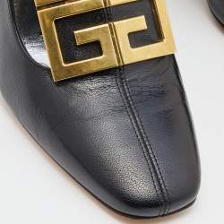 مملوكة مسبقًا Givenchy Black Leather Buckle Slingback Pumps Size 36