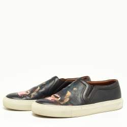 Givenchy Black Leather Rottweiler Slip On Sneakers Size 39