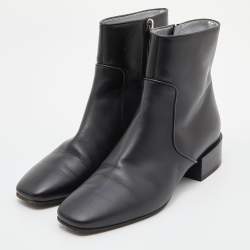 Givenchy Black Leather Zip Ankle Length Boots Size 37
