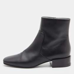 Givenchy Black Leather Zip Ankle Length Boots Size 37