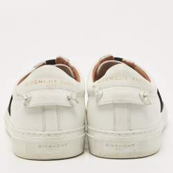 Givenchy White/Black Leather And Elastic Band Urban Street Slip On Sneakers Size 37