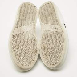 Givenchy White/Black Leather And Elastic Band Urban Street Slip On Sneakers Size 37