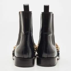 مملوكة مسبقًا Givenchy Black Leather Chain Detail Chelsea Boots Size 40