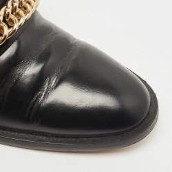 مملوكة مسبقًا Givenchy Black Leather Chain Detail Chelsea Boots Size 40