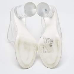 Givenchy Transparent  PVC Perspex Cylindrical Heel Peep Toe Mules  Size 39