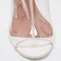 Givenchy Transparent  PVC Perspex Cylindrical Heel Peep Toe Mules  Size 39