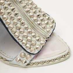 Pre Owned Givenchy Blue Leather Studded Ankle Strap Sandals Size 38