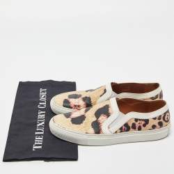 Pre Owned Givenchy Tricolor Animal Print Leather Skate Basse New Sneakers Size 38