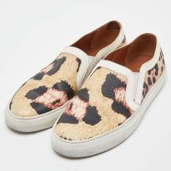 Pre Owned Givenchy Tricolor Animal Print Leather Skate Basse New Sneakers Size 38