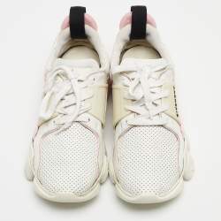 Givenchy White/Grey Leather and Suede Jaw Low Top Sneakers Size 39