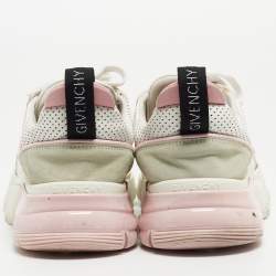 Givenchy White/Grey Leather and Suede Jaw Low Top Sneakers Size 39
