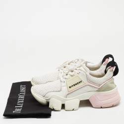 Givenchy White/Grey Leather and Suede Jaw Low Top Sneakers Size 39