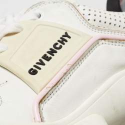 Givenchy White/Grey Leather and Suede Jaw Low Top Sneakers Size 39