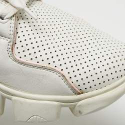 Givenchy White/Grey Leather and Suede Jaw Low Top Sneakers Size 39