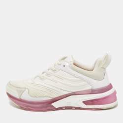 مملوكة مسبقًا Givenchy White Leather and Fabric GV1 Low Top Sneakers Size 39