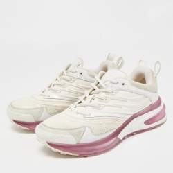 مملوكة مسبقًا Givenchy White Leather and Fabric GV1 Low Top Sneakers Size 39