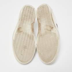 Pre Owned Givenchy White/Black Leather And Elastic Band Urban Street Slip On Sneakers Size 39