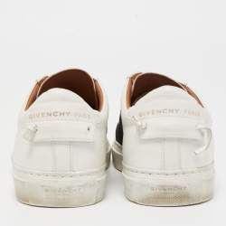 Pre Owned Givenchy White/Black Leather And Elastic Band Urban Street Slip On Sneakers Size 39