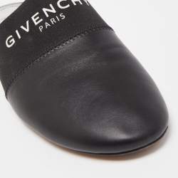 Givenchy Black Leather Logo Mules Size 40
