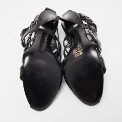 مملوكة مسبقًا Givenchy Black Patent Strappy Sandals Size 40