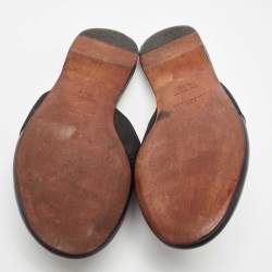 Givenchy Black Leather and Elastic Bedford Logo Mules Size 37.5