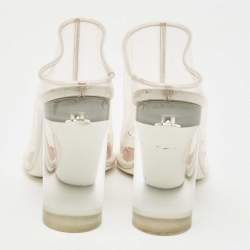 Givenchy Transparent PVC Perspex Cylindrical Heel Peep Toe Mules Size 37