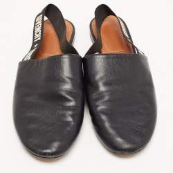Pre Owned Givenchy Black Leather Rivington Slingback Flats Size 38
