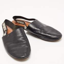 Pre Owned Givenchy Black Leather Rivington Slingback Flats Size 38
